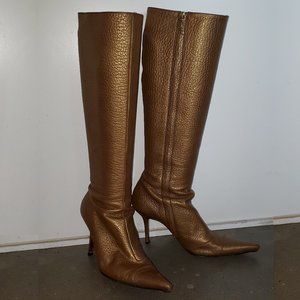 Rare Dolce & Gabbana gold leather boots